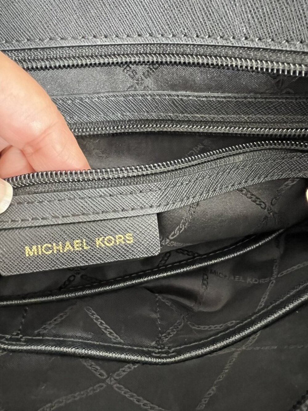 Michael Kors Black Nylon & Leather Large Tote Shoulder Bag - Picture 7 of 11